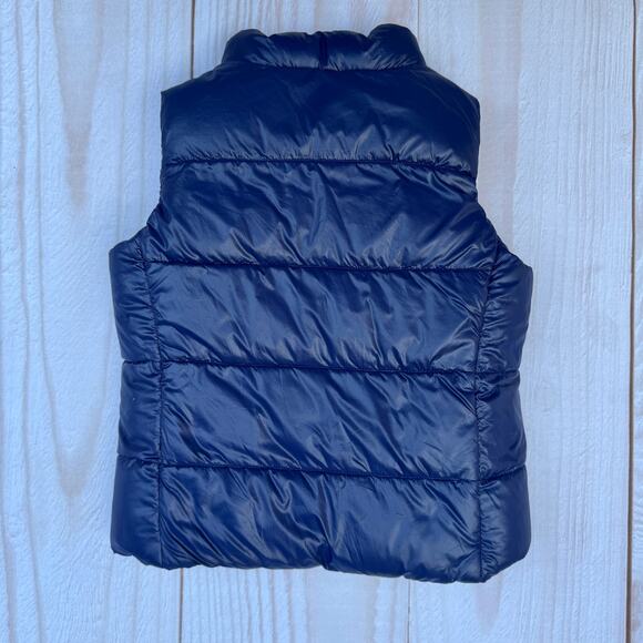 Polo Ralph Lauren Girls Size 5 Reversible Puffer Duck‎ Down Vest White Navy - Picture 4 of 9